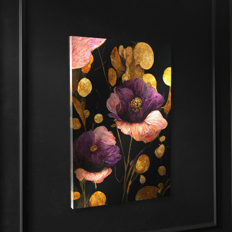 ClassicLiving Violet Poppies Unframed Painting on Canvas Wayfair.co.uk